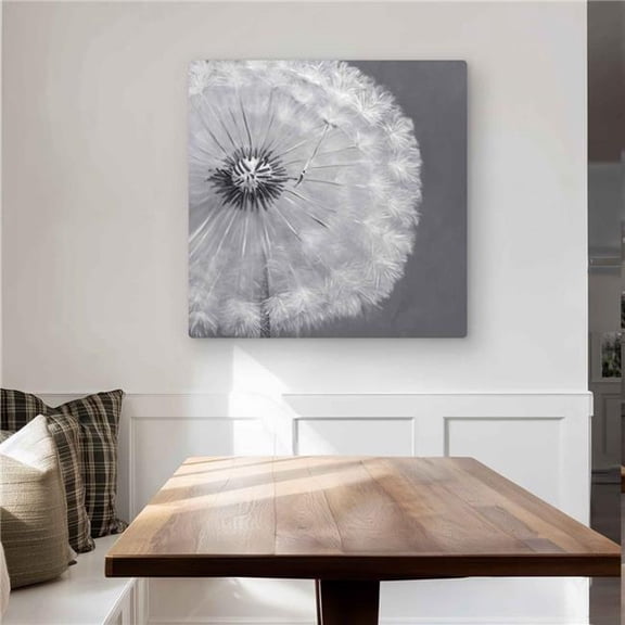 Begin Home Decor C1MP3232QL4JQI 32 x 32 in. Dandelion Puff Ball Wall Art - Romantic White Metal Print