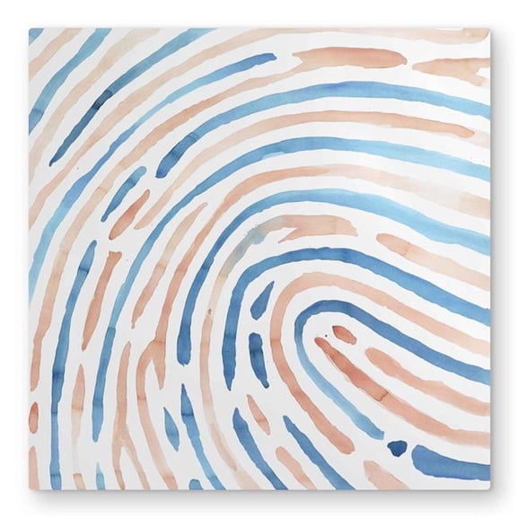 Begin Home Decor C1MP3232S6I70D 32 x 32 in. Footprint - Blue Illustrative Metal Print Wall Art for Home Decor