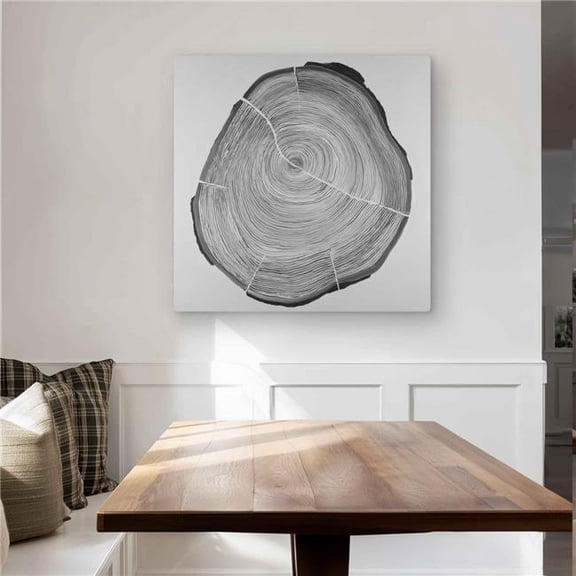 Begin Home Decor C1MP3232W3Q80B 32 x 32 in. Grayscale Wood Log - Metal Print Wall Art for Home Decor - Trees Art