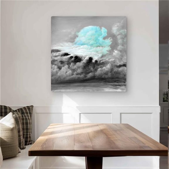 Begin Home Decor C1MP3232XNR8J1 32 x 32 in. Blue Clouds - Scenic Gray Metal Print Wall Art for Home Decor