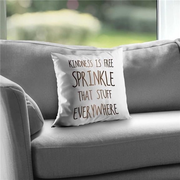Begin Home Decor C1PC14143BTKOW 14 x 14 in. Kindness Is Free Sprinkle That Stuff Everywhere - Gold Throw Pillow