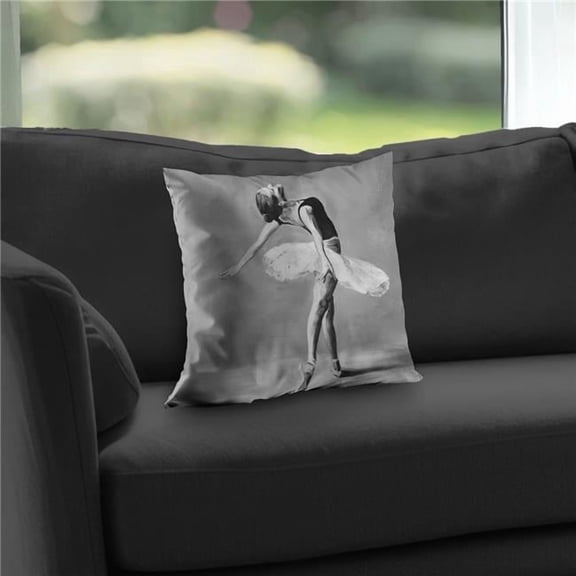 Begin Home Decor C1PC1414FIWXYA 14 x 14 in. Classic Ballet Dancer Throw - Black Hobbies Poly Twill Decor