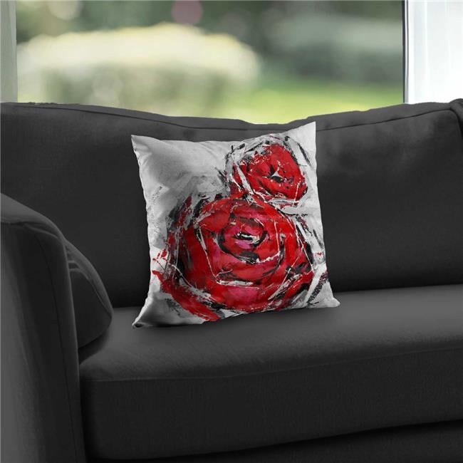 Begin Home Decor C1PC1414I56ZW1 14 x 14 in. Abstract Red Roses ...