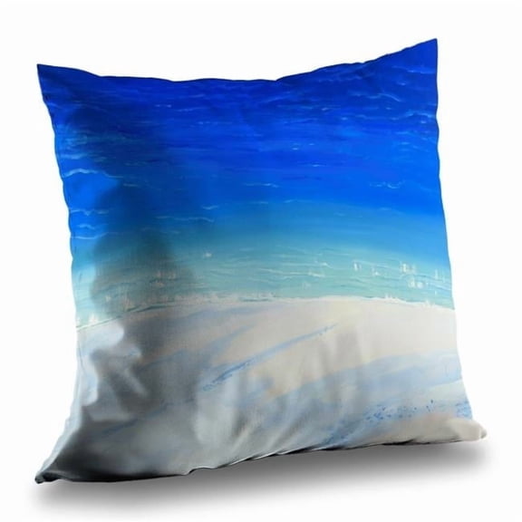 Begin Home Decor C1PC1414Q8W48E 14 x 14 in. Satellite View of the Ocean Throw - Travel & Maps Decor