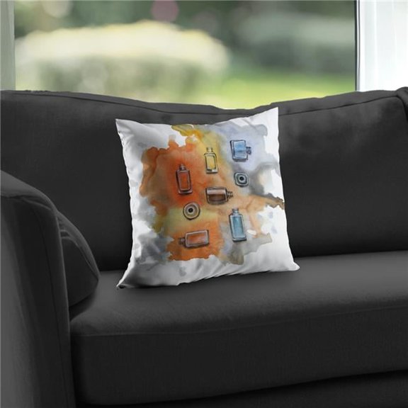 Begin Home Decor C1PC1414RYQN9U 14 x 14 in. Nail Polish - Illustrative Orange Poly Twill Throw for Home Decor