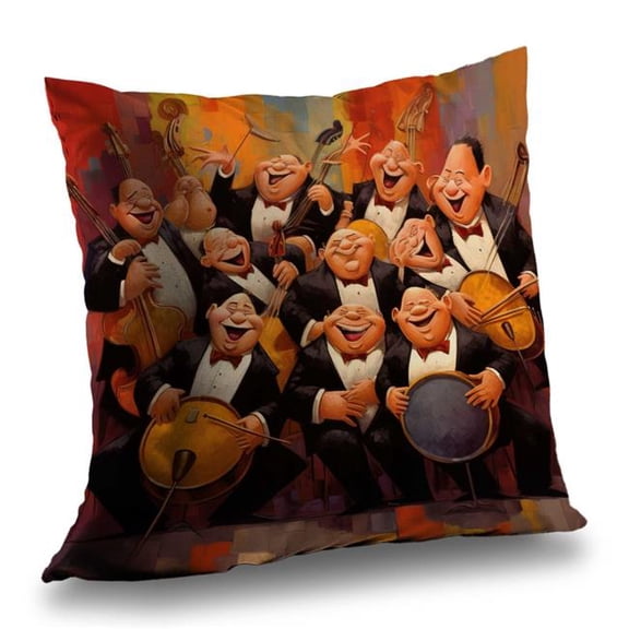 Begin Home Decor C1PC18184UMH0I 18 x 18 in. Musical Joy Bedroom Instrument Throw - Poly Twill Home Decor