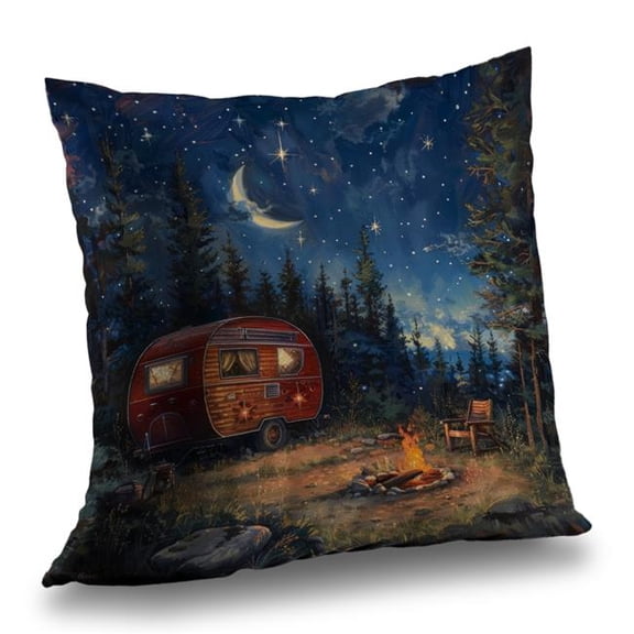Begin Home Decor C1PO16162TNGG9 16 x 16 in. Campfire Pillow for Cozy Home Decor - Rustic Touch Cushion