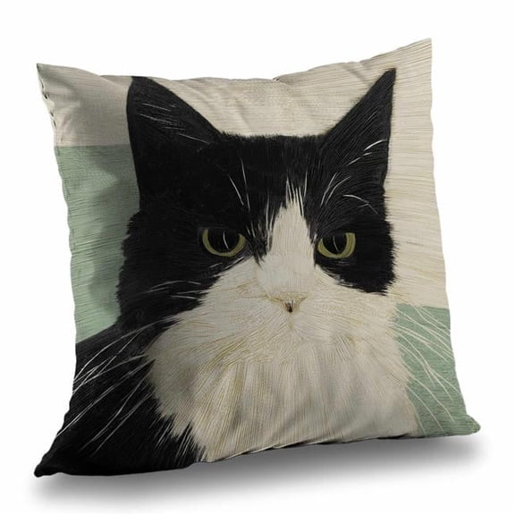 Begin Home Decor C1PO2020IA6R86 20 x 20 in. Angry Cat Black Outdoor Throw Pillow - Home Decor Accent