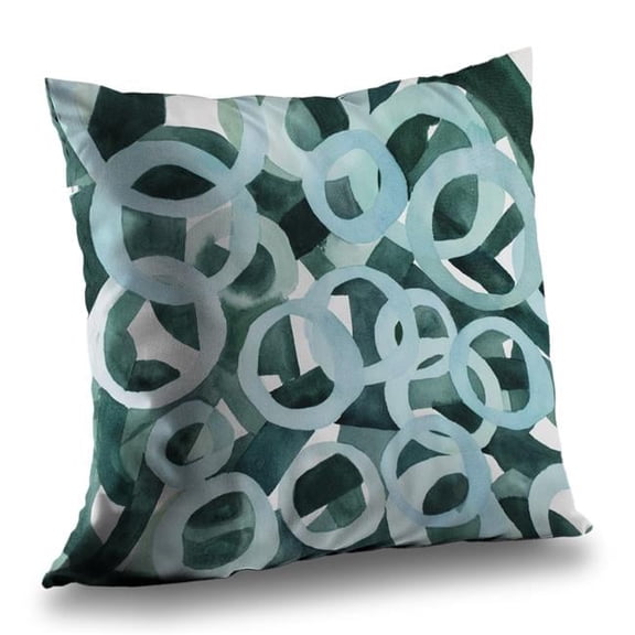Begin Home Decor C1PT1414113E62 14 x 14 in. Abstract Rings Throw Pillow - Illustrative Pattern Poly Twill