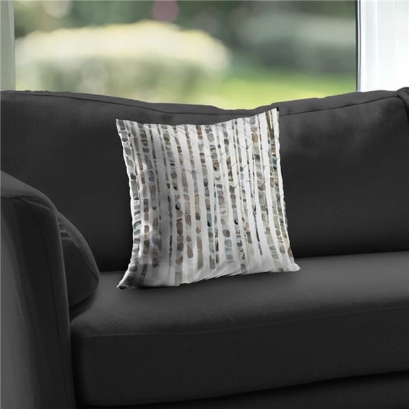 Begin Home Decor C1PT1414AL20YE 14 x 14 in. Watercolor Birch Tree Forest Throw Pillow - Home Decor Accent