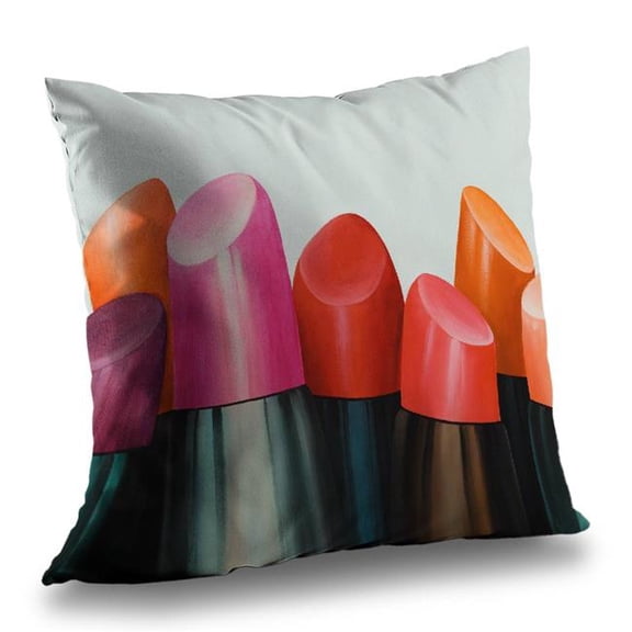 Begin Home Decor C1PT1414BPBNKM 14 x 14 in. Lipstick Addict Orange Woman Poly Twill Throw Pillow - Home Decor