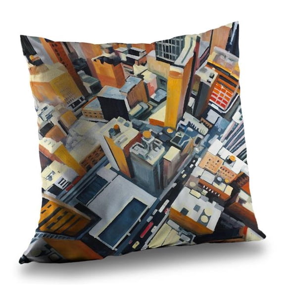 Begin Home Decor C1PT1414CY1A7Q 14 x 14 in. High Top View York Buildings Throw Pillow - Home Decor