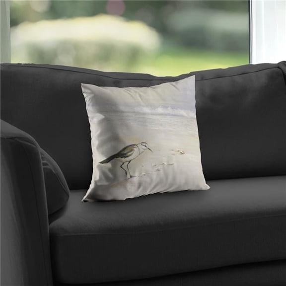 Begin Home Decor C1PT1414E8AB1L 14 x 14 in. Semipalmated Sandpiper Beach Throw Pillow - Home Decor Insert