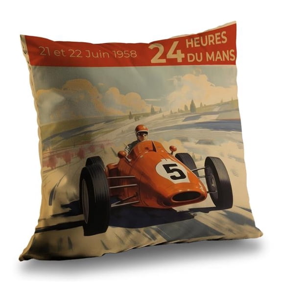 Begin Home Decor C1PT1414E8NTBS 14 x 14 in. Number 5 Illustrative Transportation Poly Twill Throw Pillow