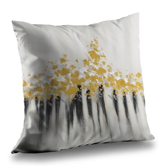 Begin Home Decor C1PT1414JCPV2J 14 x 14 in. Abstract Gold Flowers - Pattern Poly Twill Throw Pillow Insert