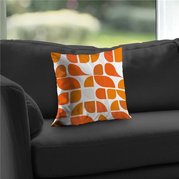 Begin Home Decor C1PT1414KY3O83 14 x 14 in. Zig Zag Poly Twill Throw Pillow - Insert Included - Home Decor