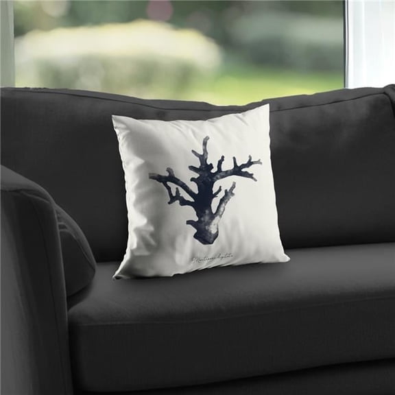 Begin Home Decor C1PT1414M936VN 14 x 14 in. Montipora Digitata Beach Poly Twill Throw Pillow - Home Decor