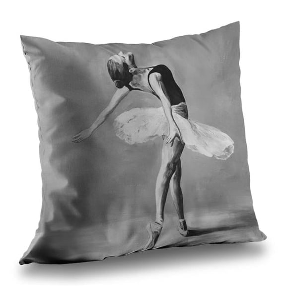 Begin Home Decor C1PT1414P9QDH2 14 x 14 in. Classic Ballet Dancer Throw Pillow - Home Decor Poly Twill