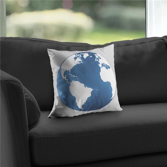 Begin Home Decor C1PT1414R00VSF 14 x 14 in. The Earth Satellite View Travel Map Poly Twill Throw Pillow