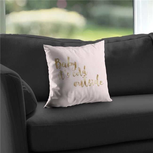 Begin Home Decor C1PT1414TR1BVA 14 x 14 in. Baby Its Cold Outside Throw Pillow - Holiday Home Decor