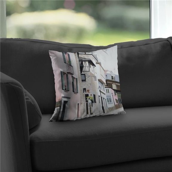 Begin Home Decor C1PT1414VKE54K 14 x 14 in. Street in Montmartre Paris Throw Pillow - Scenic Decor