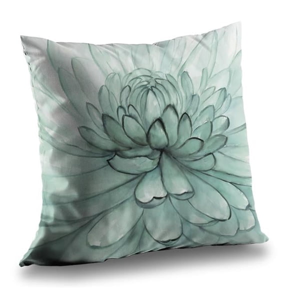 Begin Home Decor C1PT1414WDAH6B 14 x 14 in. Turquoise Flower Throw Pillow - Floral Poly Twill Decor