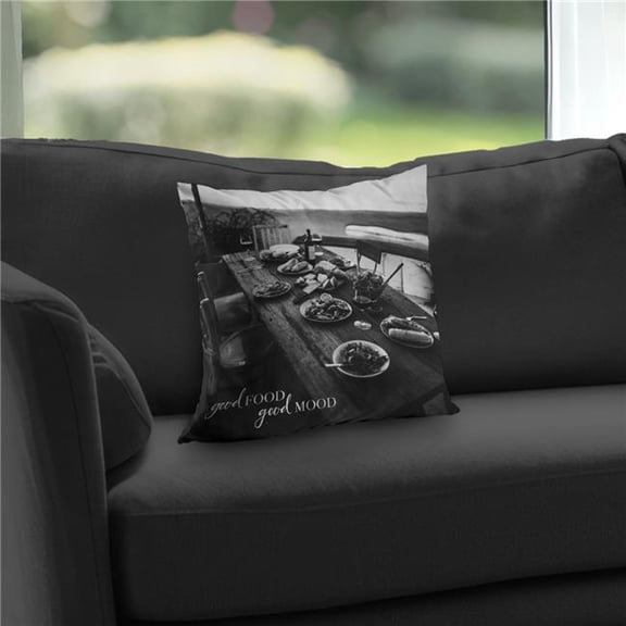 Begin Home Decor C1PT1414WEN62Y 14 x 14 in. Good Food Good Mood Photography Food Throw Pillow - Home Decor