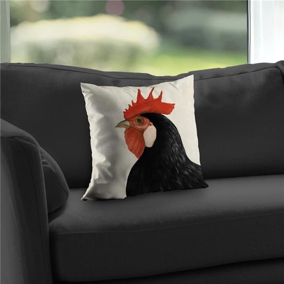 Begin Home Decor C1PT1414WEO1SU 14 x 14 in. Beautiful Black Hen Pillow - Kitchen Animals Home Decor Insert