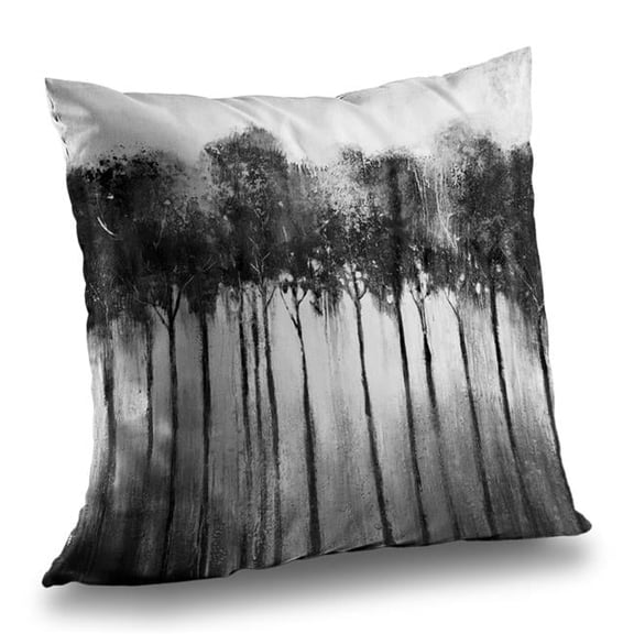 Begin Home Decor C1PT1414WWMNOY 14 x 14 in. Abstract Forest Black & White Throw Pillow - Home Decor