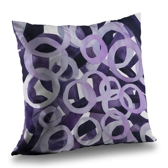 Begin Home Decor C1PT1414X4H860 14 x 14 in. Abstract Purple Rings Throw Pillow - Decorative Home Accent