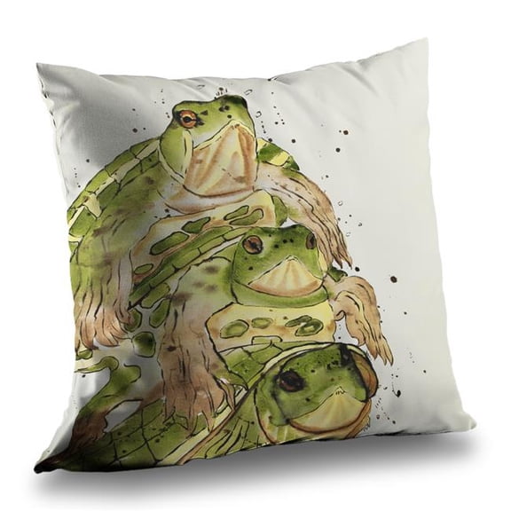 Begin Home Decor C1PT1414XG1ETF 14 x 14 in. Three Aquatic Turtles Throw Pillow - Home Decor Accent