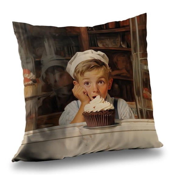 Begin Home Decor C1PT1414XGFGOV 14 x 14 in. The Best Cupcake - White Kitchen Poly Twill Throw Pillow Insert