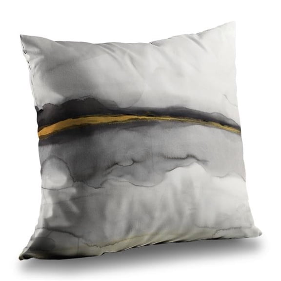 Begin Home Decor C1PT1414Z1POX3 14 x 14 in. Gold Stripe Abstract Throw Pillow - Decorative Poly Twill Insert