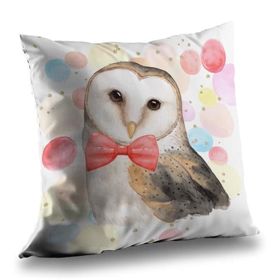 Begin Home Decor C1PT1414ZFPRDS 14 x 14 in. Chic Owl Red Bird Poly Twill Throw Pillow - Home Decor Insert