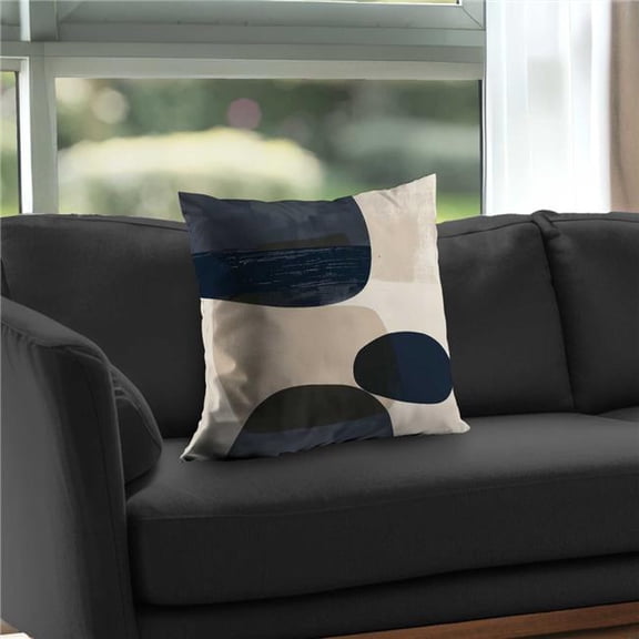 Begin Home Decor C1PT2020W2U087 20 x 20 in. Bubbles Black Poly Twill Throw Pillow Insert for Home Decor