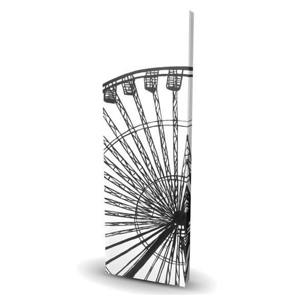 Begin Home Decor C1RC20607V12B0 20 x 60 in. Monochrome Ferris Wheel - White Canvas for Living Room Decor