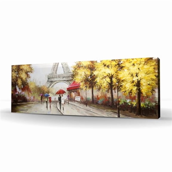 Begin Home Decor C1RC2060BLVCVX 20 x 60 in. Passersby Near the Eiffel Tower - Canvas Art for Home Decor