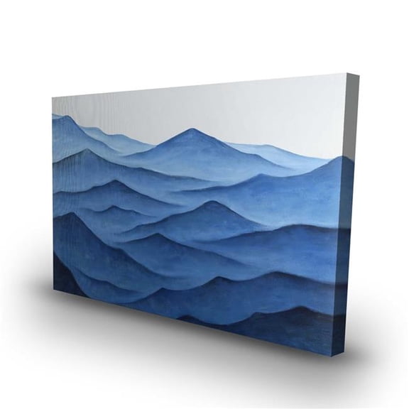 Begin Home Decor C1RC2436E14QF0 24 x 36 in. Dark Calm Ocean Waves - Marine Classic Blue Canvas Decor