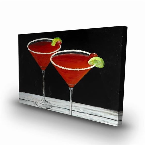 Begin Home Decor C1RC2436MDJD9C 24 x 36 in. Cosmopolitan Drink - Gray Gastronomy Canvas for Home Decor