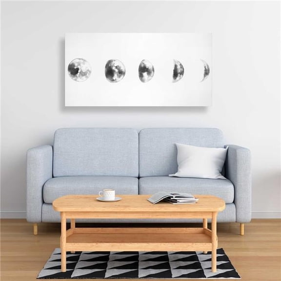 Begin Home Decor C1RC24481UA1AX 24 x 48 in. Black & White Eclipse - Bedroom Canvas for Home Decor