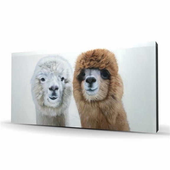 Begin Home Decor C1RC2448ADCM1V 24 x 48 in. Two Lamas - Bedroom Farm Animals Canvas for Home Decor