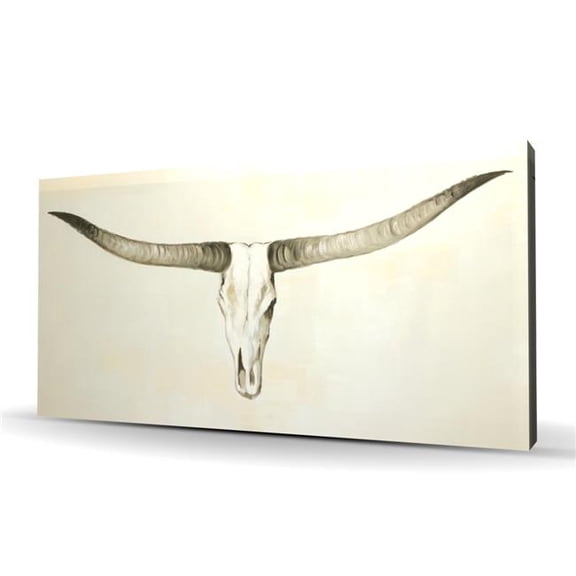 Begin Home Decor C1RC2448F2OM95 24 x 48 in. Longhorn Cattle Skull - Office Animals Canvas for Home Decor