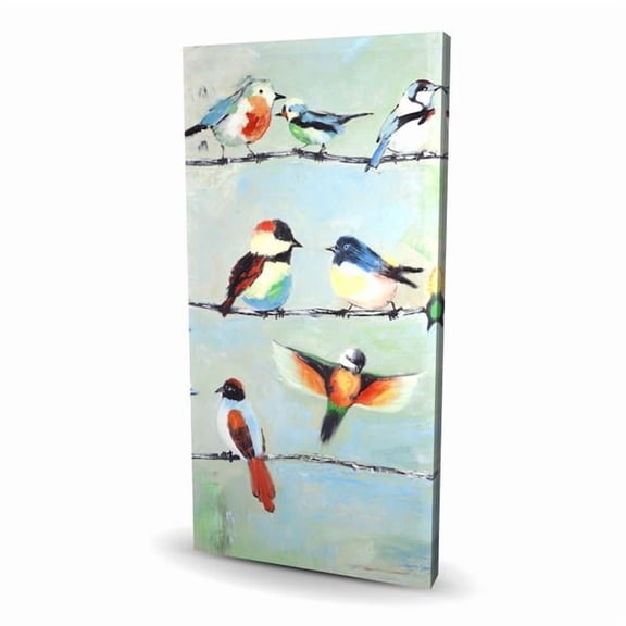 Begin Home Decor C1RC2448H6TQAZ 24 x 48 in. Small Abstract Colorful Birds - Contemporary Canvas Art for Home