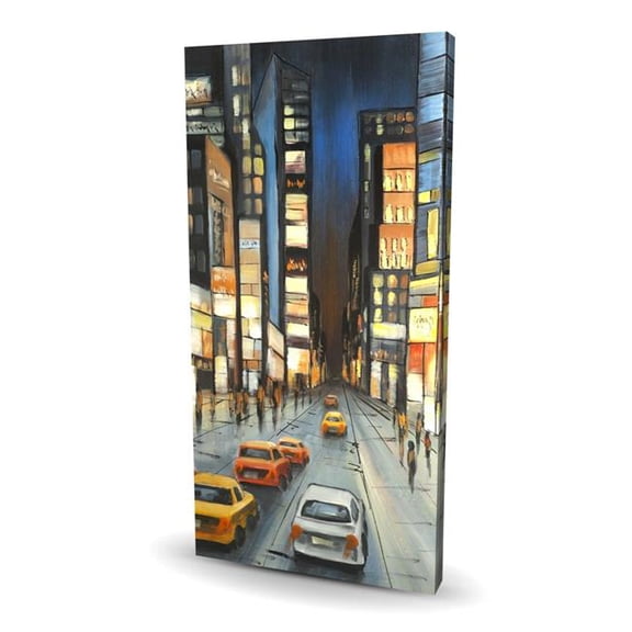 Begin Home Decor C1RC2448M8X87N 24 x 48 in. View on Times Square - Illustrative Living Room Canvas Decor