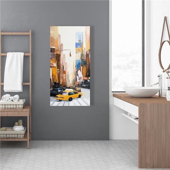 Begin Home Decor C1RC2448QGJ6C5 24 x 48 in. N-Y Early in the Morning - Car Cities Canvas Home Decor