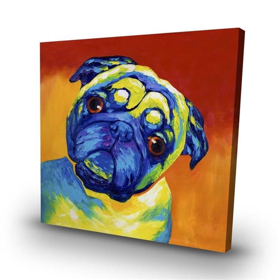 Begin Home Decor C1RC32320CGW1S 32 x 32 in. Curious Pug - Contemporary Canvas for Home - Unique Art