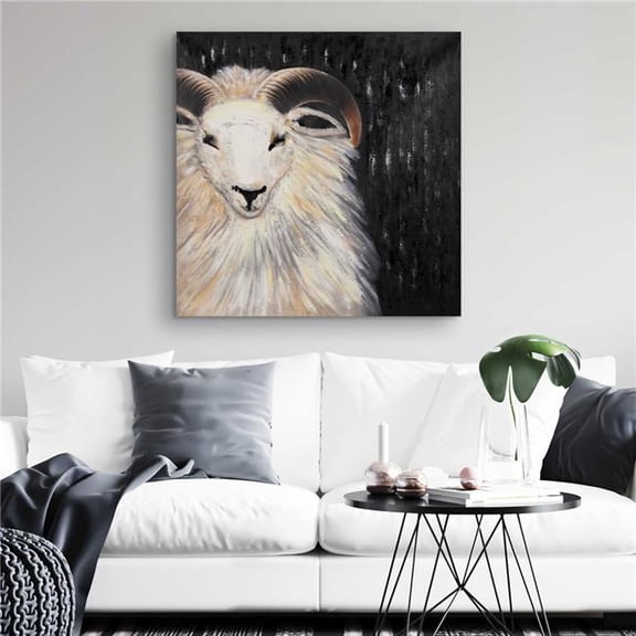 Begin Home Decor C1RC323213KR7D 32 x 32 in. Bushy Ram - Rustic Animals Canvas - Unique Art