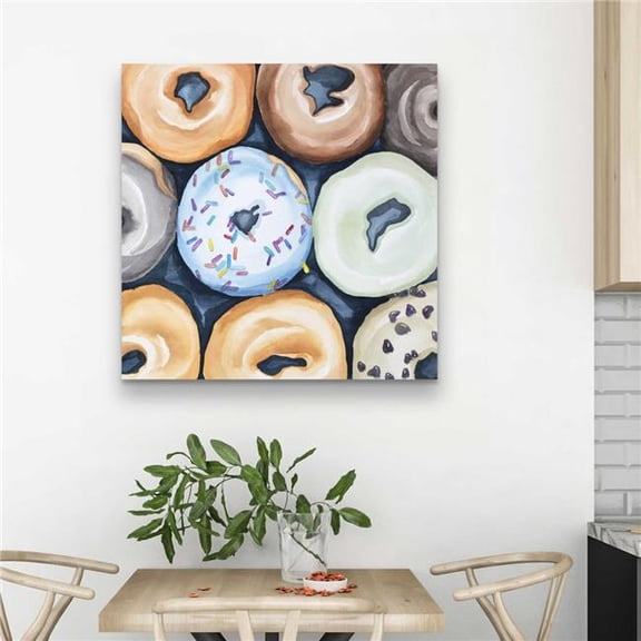 Begin Home Decor C1RC32322U7FU5 32 x 32 in. Watercolor Doughnuts with Icing - Food Gastronomy Canvas Art
