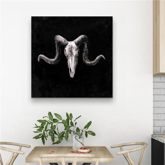 Begin Home Decor C1RC32325OCKPU 32 x 32 in. Skeleton Skulls Grunge Style - Bedroom Animals Canvas Decor
