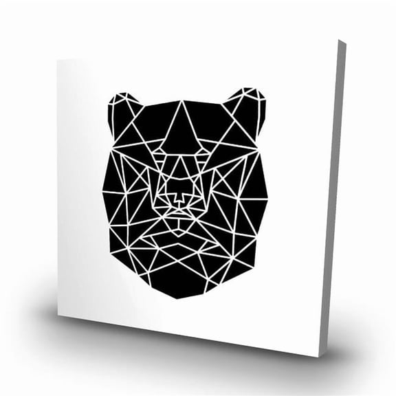 Begin Home Decor C1RC32327UHV6X 32 x 32 in. Geometric Bear Head - Animals Office Canvas for Home Decor